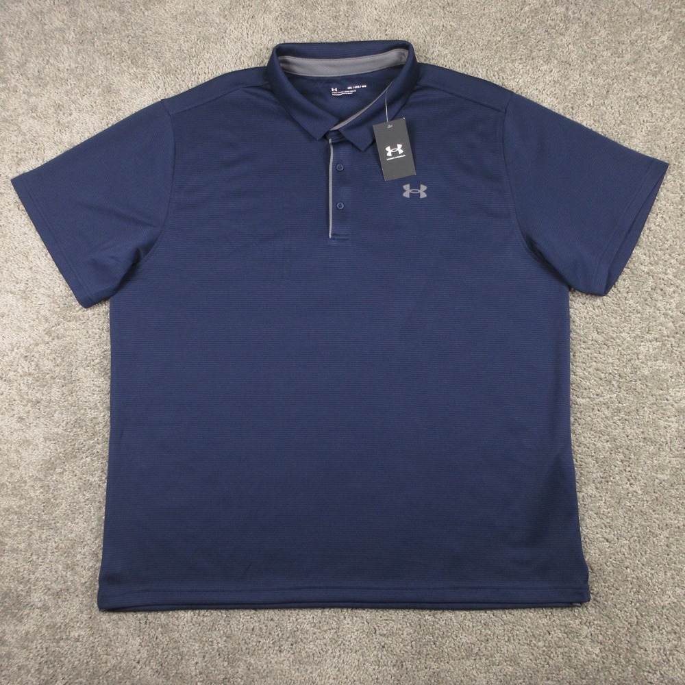 Under Armour Polo Shirt Mens 4XL Navy Blue UA Golf Tech Polo Performance Tennis